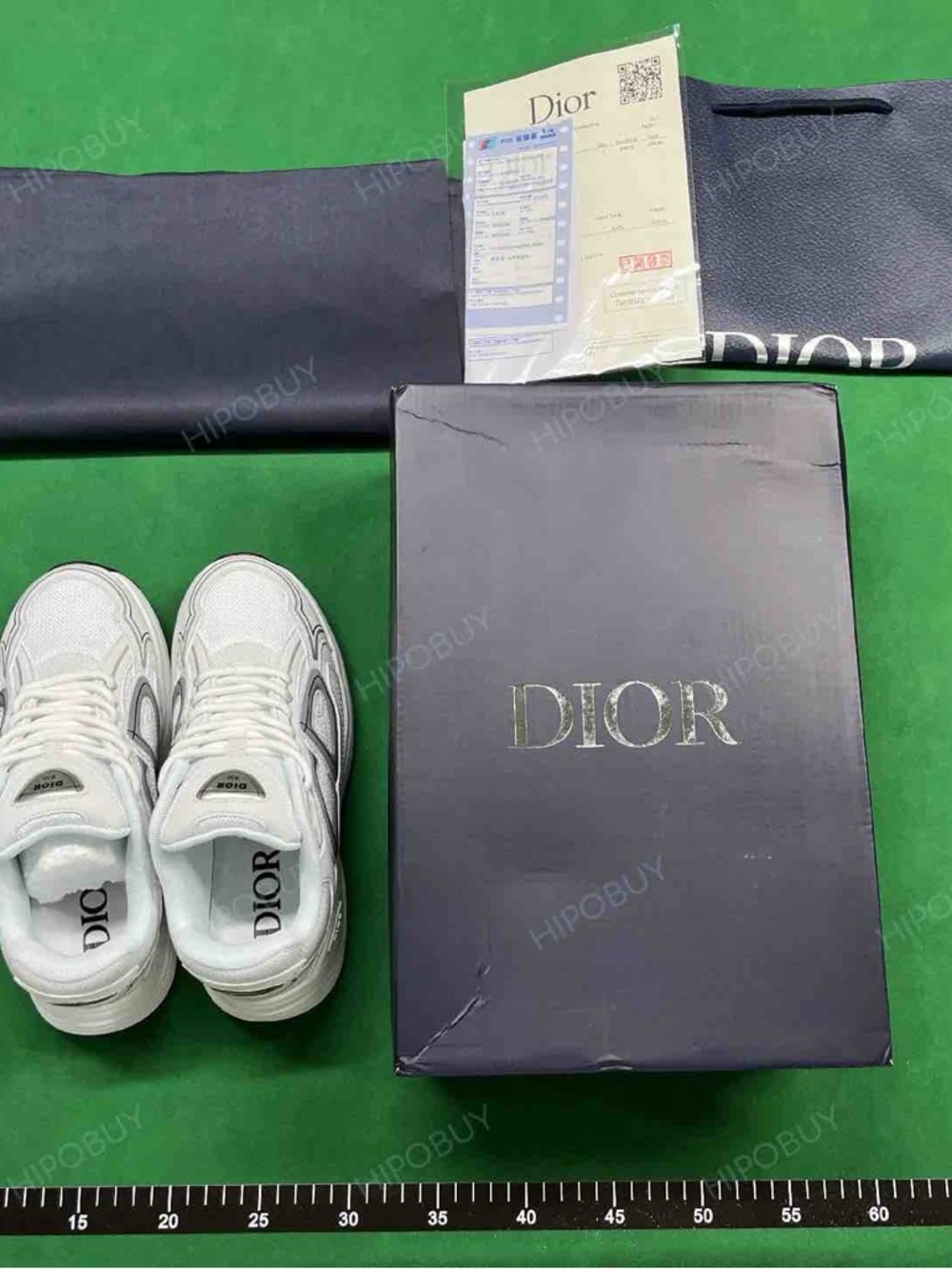 Dior White and Black Logo Low-Top Sneakers